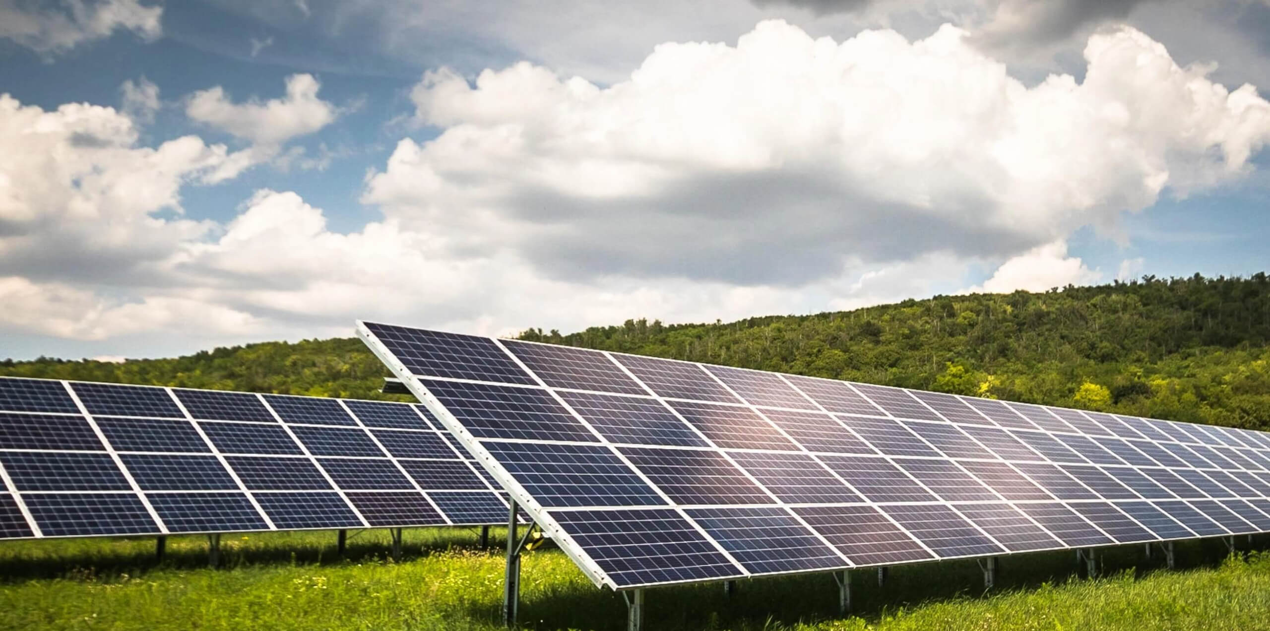 Solar panels at a photovoltaic power plant