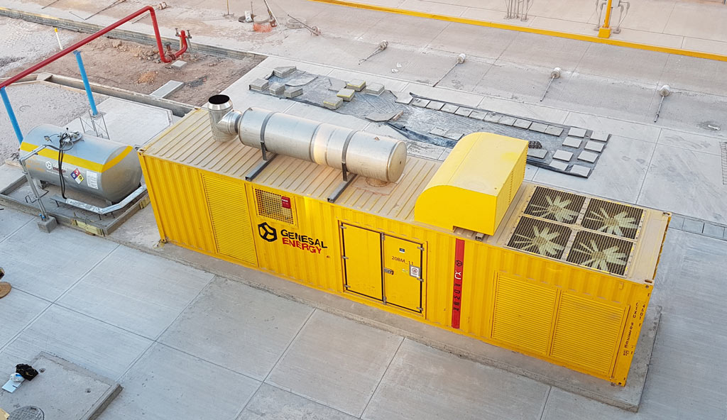 Grupo black start de 2.000 kVA instalado en la central de ciclo combinado Empalme II