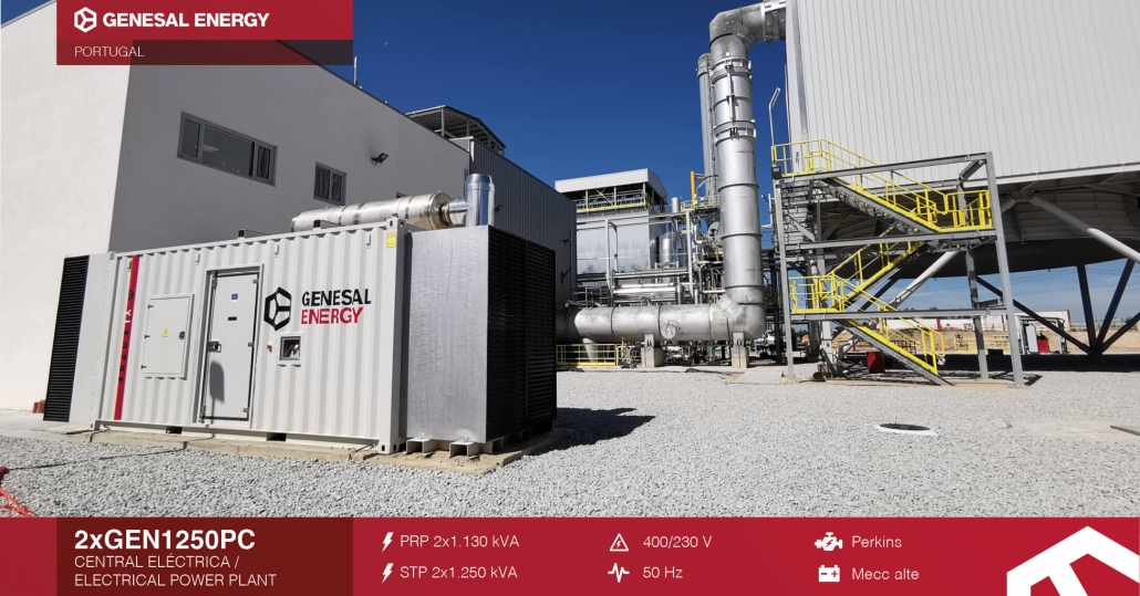 grupo electrógeno para central eléctrica de biomasa en Portugal