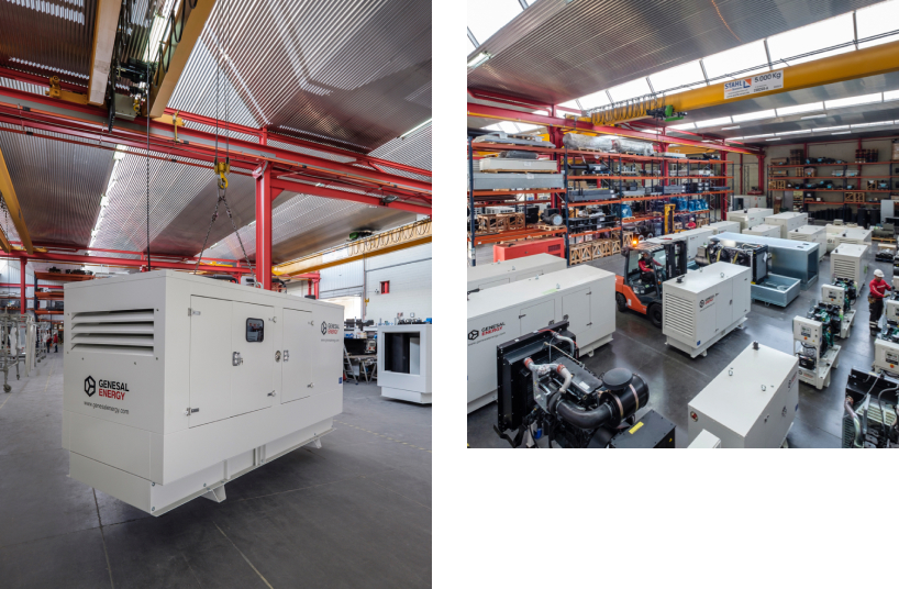 Genesal Energy facilities, with units in the assembly and testing process.