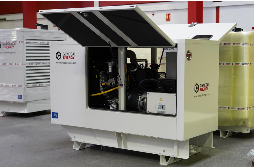 Mobile generator set for events with lightweight design.