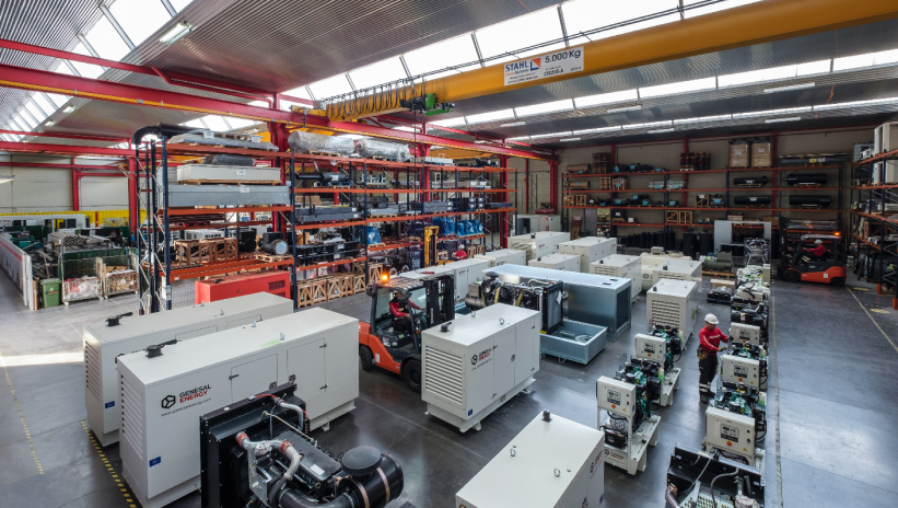 Genesal Energy factory with modular generator sets under assembly
